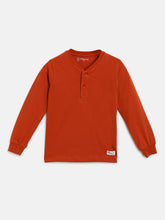 Load image into Gallery viewer, Campana Boys Alexander Full Sleeve Henley T-Shirt - Rust
