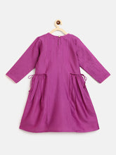 Load image into Gallery viewer, Campana Girls Bhoomi Kurta Pants Set - Embroidered Silk - Purple &amp; Pink
